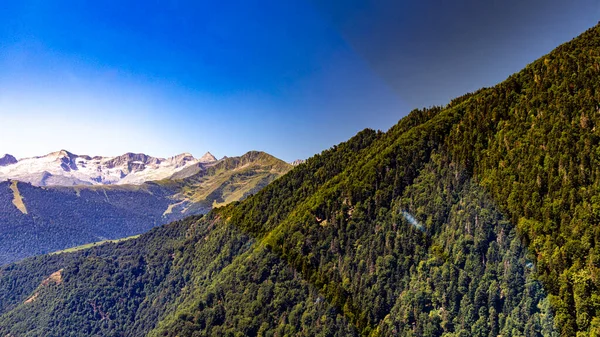 french pyrnes mountains aerial plane view