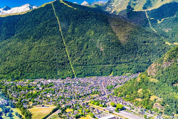 french pyrnes mountains aerial plane view