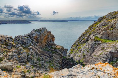 Crozon yarımadası Penhir ve tas de pois in French Brittany