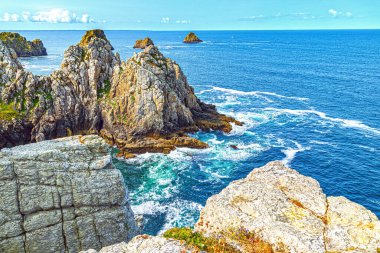 Crozon yarımadası Penhir ve tas de pois in French Brittany