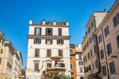 Roma, İtalya - Haziran 23, 2017: Roma, Roma 'da tipik mimari. İtalya.