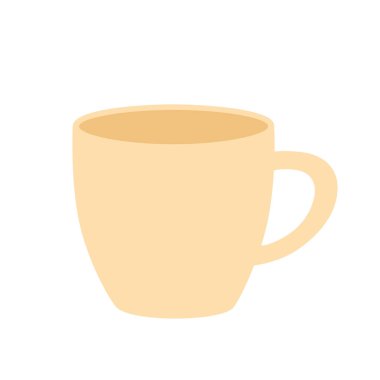 Basit yuvarlak saplı ve pürüzsüz hatları olan bej bir kupanın minimalist çizimi. Sıcak ve yumuşak stil bu grafiği mutfak dekorasyonu, menü tasarımı, kafe markalaşması, ambalaj, baskı malzemeleri, dijital projeler ve
