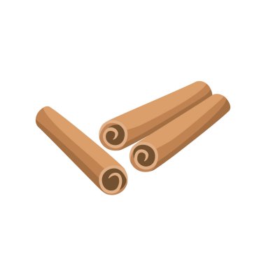 Tarçın çubuklarının vektör çizimi en az düzlükte. Bu sanat eserleri genellikle pişirme, pişirme, içecek ve mevsimsel tariflerde kullanılan popüler bir aromatik baharatı temsil etmektedir. Gıda paketleme tasarımı, tarif blogları, aşçılık için elverişli