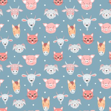 Parmak izi tasarımı için sevimli hayvanlarla kusursuz desen.