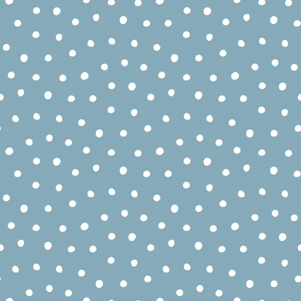 Vektor sömlös polka-dot mönster på blå bakgrund. — Stock vektor