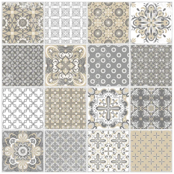 Geleneksel Portekiz fayansları azulejos. Tekstil tasarımı için klasik model. Geometrik mozaik, majolika.