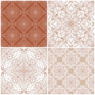 Bir dizi vektörsüz şablon. Klasik İspanyol kumaşı süsü. Vektör dekoratif arka plan. Her tasarım için harika.