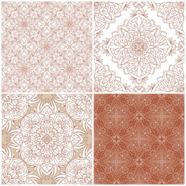 Bir dizi vektörsüz şablon. Klasik İspanyol kumaşı süsü. Vektör dekoratif arka plan. Her tasarım için harika.