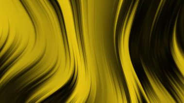 Soyut sarı ve siyah dalgaların hareket arkaplanı pürüzsüz gradyan ve dinamik eğrilerle