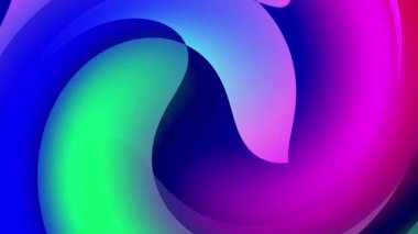 Dinamik bir arka planda pürüzsüz bir şekilde akan mavi ve kırmızı renklerin hareketli soyut girdabı