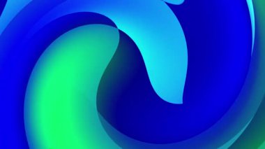 Büyüleyici soyut girdaplar canlı mavi ve yeşil gradyan ekranda sorunsuzca akıyor.