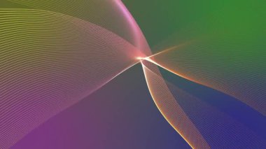 Akan ışık çizgileri ve ince kesişen dalgalarla soyut eğimli arkaplan