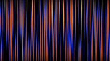 Mavi turuncu ve sarıdan oluşan soyut dikey çizgiler koyu arkaplan ve ince ışık efekti