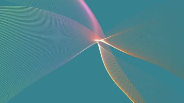 Renklerin bir gradyanı ile soyut akış çizgileri dinamik ve zarif bir görsel deneyim yaratıyor