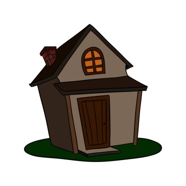 Büyülü ve korkutucu karanlık perili kale. Cadılar Bayramı ürpertici taş koleksiyonu. Çizgi el çizimi