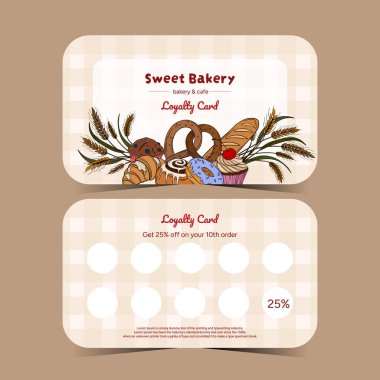 Kurabiyeli kartvizit. Tatlı, markanız için hamur işleri indirimi. Ön ve arka fırın kartı