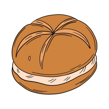 Lezzetli, iştah açıcı çörek. Yemek. Lezzetli bisküviler. Ana hatlarıyla yemek sanatı hamur işi