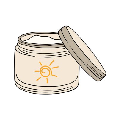 Yaz tatili için güneş kremi koruması kozmetik ürünleri. Güneş kremi. UV ışınlarından cilt kremi