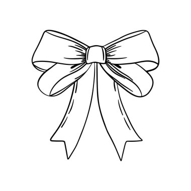 El çizimi sanat eseri klasik kurdele hediye ya da hediye için. Çizim