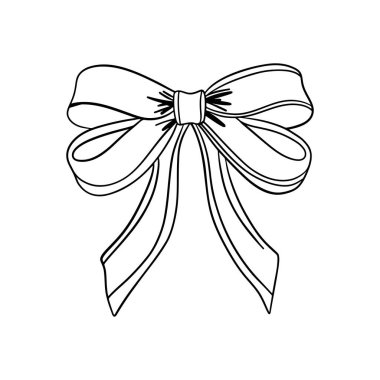 El çizimi sanat eseri klasik kurdele hediye ya da hediye için. Çizim