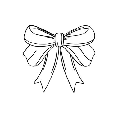 El çizimi sanat eseri klasik kurdele hediye ya da hediye için. Çizim