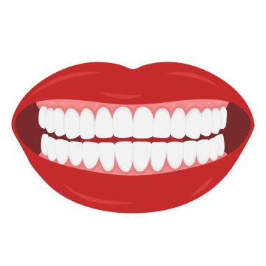 Elle çizilmiş diş çizimi sağlıklı diş etleri ve güzel bir gülümseme. Oral sağlık, sakız bakımı ve diş hijyenini vurgulayan eğitici ve promosyonal görsel