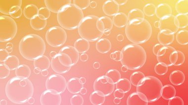 Hava kabarcıkları, su kabarcıkları ve renkli arka planı olan coşkulu su köpüğü.