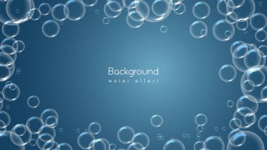 Hava kabarcıkları, su kabarcıkları ve coşkulu su köpüğü. Karanlık arka planı olan su altı kabarcıkları