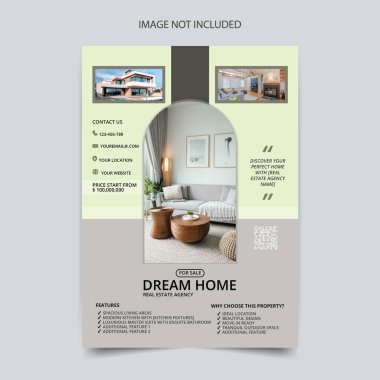 Özellik Tanıtımı için Asgari Pastel Emlak Uçucu Şablonu