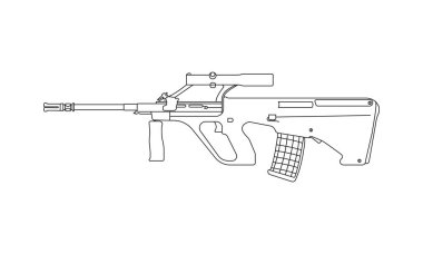 Steyr AUG tüfek hattı vektör / silah çizimi