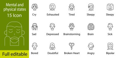 İnsan beyniyle insan yüzünün vektör çizimi.