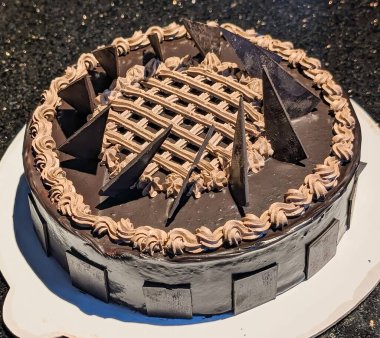 Decadent Chocolate Cake with Gauche and Cream