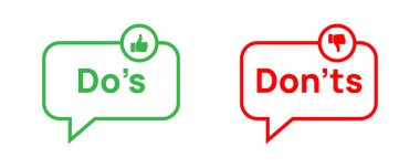 İki zıt konuşma balonu, biri 