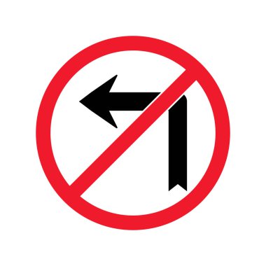 Çapraz kırmızı çizgili kırmızı bir çember siyah sol köşeli bir ok ve beyaz arkaplanda siyah bir sağ açılı şekil çizer..