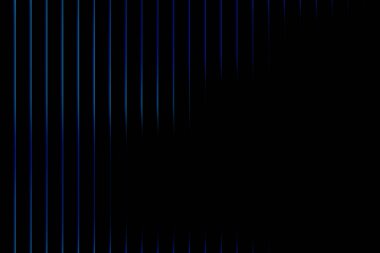 Koyu bir arkaplan. Eşit aralıklarla dikey çizgiler. Derin maviden mor renge doğru eğimli..