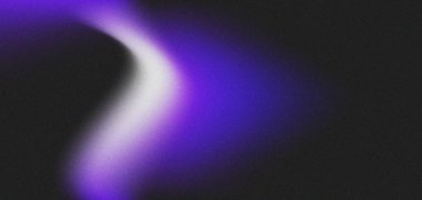 Çerçeve boyunca kıvrımlı mor ve beyaz bir ışık çizgisi olan koyu bir arkaplan. Tane dokusunun belirgin bir yapısı var..