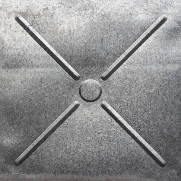 Galvanized steel texture with extruded cross