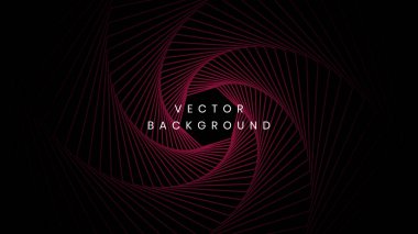 Burgonya spiral çizgileri olan dinamik soyut arkaplan veya simetrik çizgili karanlık bir zemin üzerinde dönen kestane rengi geometrik tünel efekti