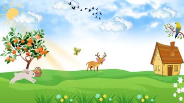 Hayvanlarla dolu bir çiftliğin resmi.