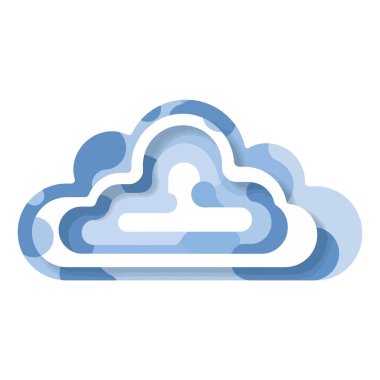 Modern mavi bulut simgesi teknoloji veya hava kavramları için mükemmeldir