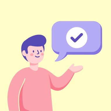 Modern iletişim için konuşma balonunda işaretli görevi tamamla