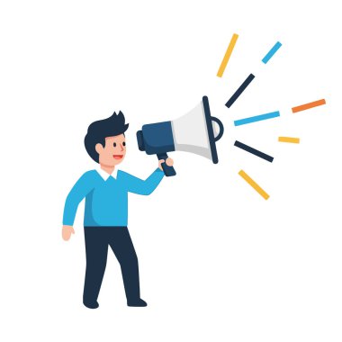 Haberleri megafon, iş tanıtımı, satış ve pazarlama ile duyurmak