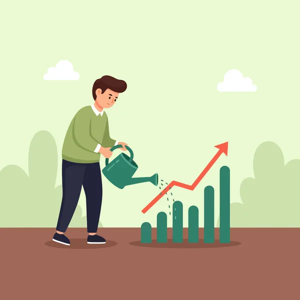 İşletme büyüme konseptini geliştiren kişi finansal tabloyu yukarı doğru suluyor