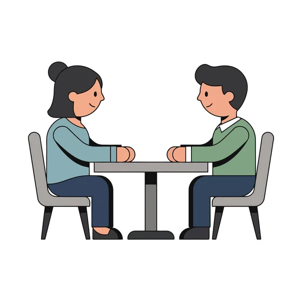 Masadaki çift düşüncelerini paylaşıyor, birlikte bir gelecek planlıyor.