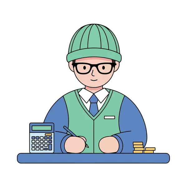 Masanın üzerinde madeni para ve hesap makinesi olan kişi hesaplama