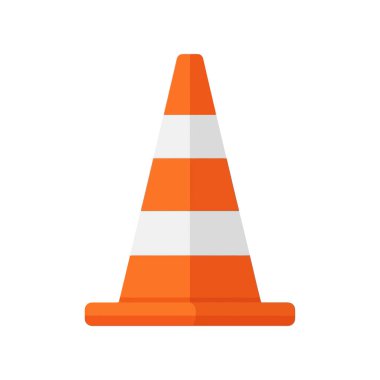 Canlı turuncu trafik konisi güvenli bölgeleri ve inşaat alanlarını net görüş ve modern tasarım alanlarıyla işaretliyor