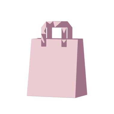 Perakende reklamlar ve şık markalar için şık pembe alışveriş çantası illüstrasyonu, modern e-ticaret kavramları için mükemmel.