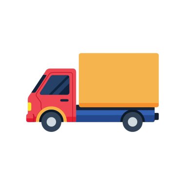 Neşeli tasarımlar ya da kargo taşıma çözümlerine ihtiyaç duyan çocuk kitapları için neşeli renklerde teslimat kamyonu