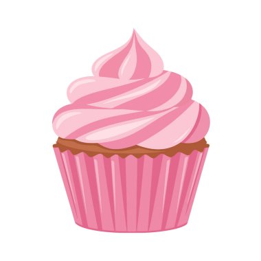 Lezzetli kremalı tatlı pembe kek doğum günleri, fırınlar ya da kutlamalar için mükemmeldir.!