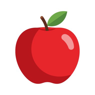 Sağlıklı beslenme reklamları ve eğitim materyalleri için yeşil yapraklı taze kırmızı elma.
